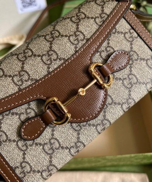 1:1 Replica Gucci Horsebit 1955 Mini Bag Beige For Women, Women's Bags 7.1in/18cm GG ‎‎‎699296 92TCG 8563