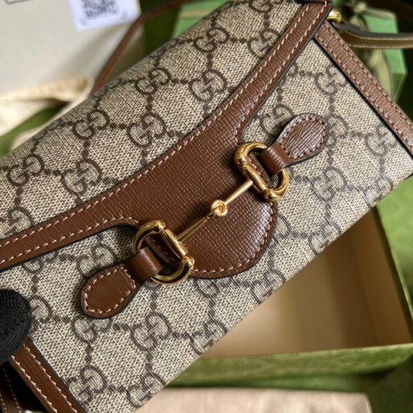1:1 Replica Gucci Horsebit 1955 Mini Bag Beige For Women, Women's Bags 7.1in/18cm GG ‎‎‎699296 92TCG 8563