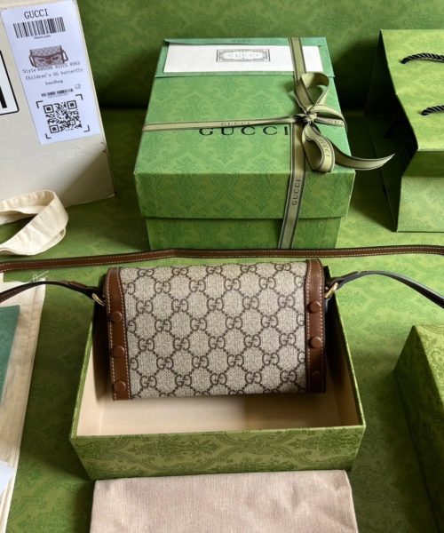 1:1 Replica Gucci Horsebit 1955 Mini Bag Beige For Women, Women's Bags 7.1in/18cm GG ‎‎‎699296 92TCG 8563