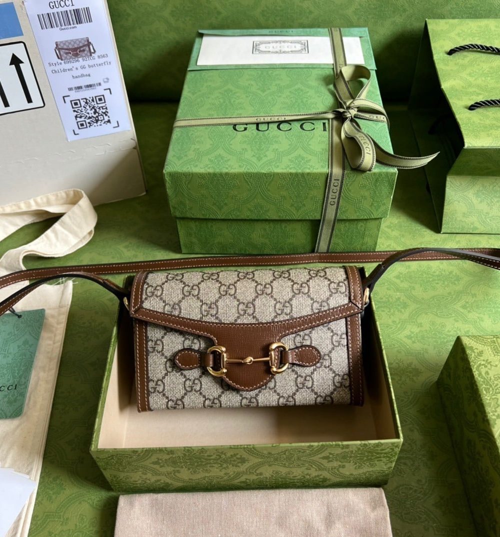1:1 Replica Gucci Horsebit 1955 Mini Bag Beige For Women, Women's Bags 7.1in/18cm GG ‎‎‎699296 92TCG 8563
