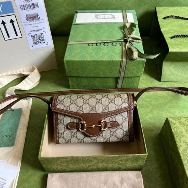 1:1 Replica Gucci Horsebit 1955 Mini Bag Beige For Women, Women's Bags 7.1in/18cm GG ‎‎‎699296 92TCG 8563