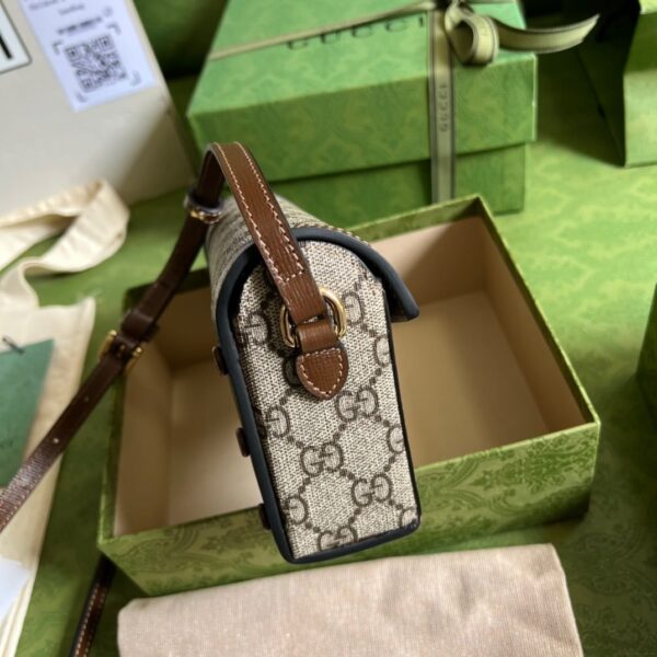 1:1 Replica Gucci Horsebit 1955 Mini Bag Beige For Women, Women's Bags 7.1in/18cm GG ‎‎‎699296 92TCG 8563