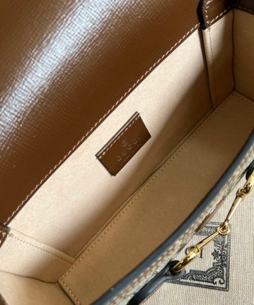 1:1 Replica Gucci Horsebit 1955 Mini Bag Beige For Women, Women's Bags 7.1in/18cm GG ‎‎‎699296 92TCG 8563