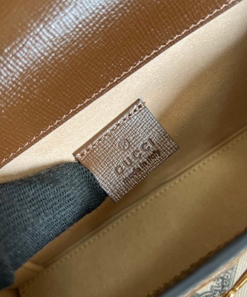 1:1 Replica Gucci Horsebit 1955 Mini Bag Beige For Women, Women's Bags 7.1in/18cm GG ‎‎‎699296 92TCG 8563