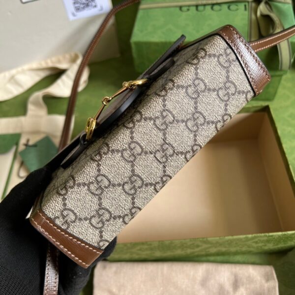 1:1 Replica Gucci Horsebit 1955 Mini Bag Beige For Women, Women's Bags 7.1in/18cm GG ‎‎‎699296 92TCG 8563