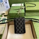 1:1 Replica Gucci Horsebit 1955 Mini Bag Black And Ivory GG Denim Jacquard For Women 6.7in/17cm 625615 UN3BG 1274