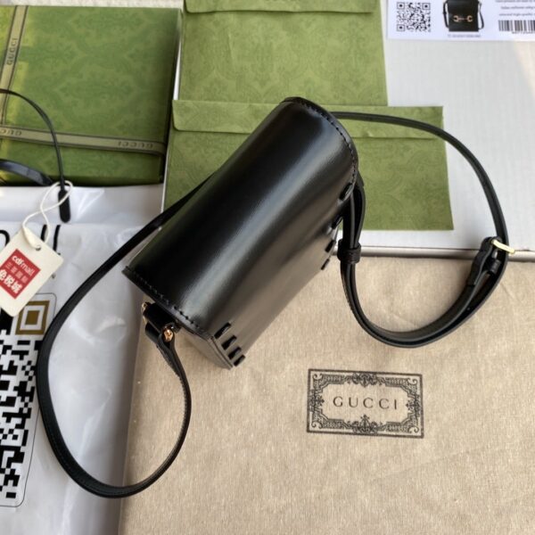 1:1 Replica Gucci Horsebit 1955 Mini Bag Black For Women And Men 6.7in/17cm GG 625615 0YK0G 1000