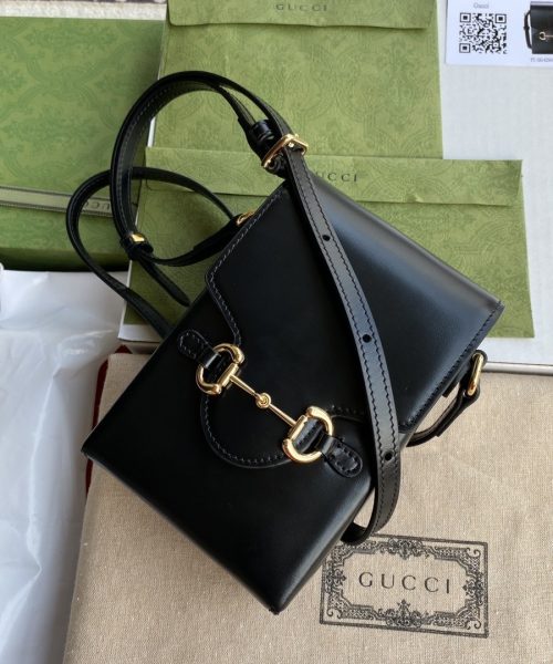 1:1 Replica Gucci Horsebit 1955 Mini Bag Black For Women And Men 6.7in/17cm GG 625615 0YK0G 1000
