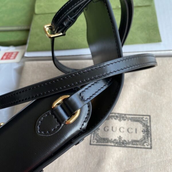 1:1 Replica Gucci Horsebit 1955 Mini Bag Black For Women And Men 6.7in/17cm GG 625615 0YK0G 1000