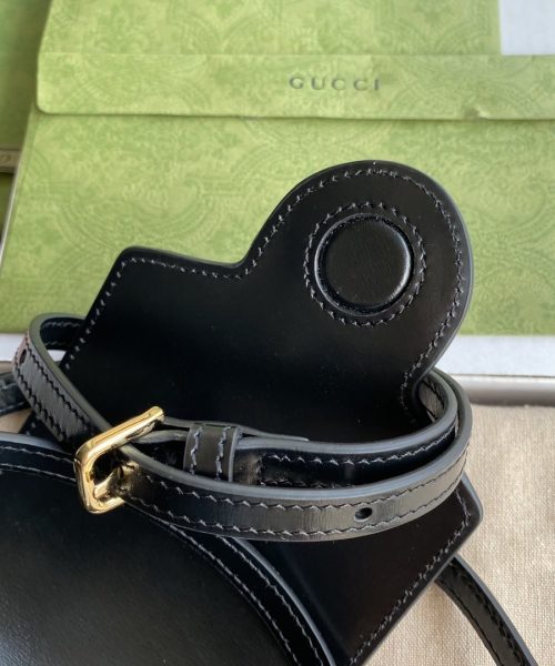 1:1 Replica Gucci Horsebit 1955 Mini Bag Black For Women And Men 6.7in/17cm GG 625615 0YK0G 1000