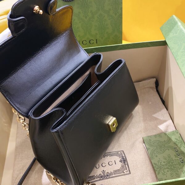 1:1 Replica Gucci Horsebit 1955 Mini Bag Black For Women, Women's Bags 8.7in/22cm GG 703848 AAA7G 1000