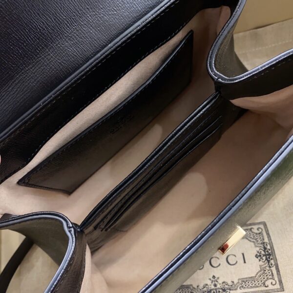 1:1 Replica Gucci Horsebit 1955 Mini Bag Black For Women, Women's Bags 8.7in/22cm GG 703848 AAA7G 1000