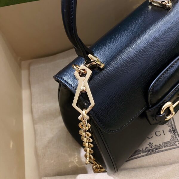 1:1 Replica Gucci Horsebit 1955 Mini Bag Black For Women, Women's Bags 8.7in/22cm GG 703848 AAA7G 1000