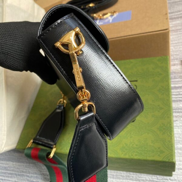 1:1 Replica Gucci Horsebit 1955 Mini Bag Black For Women, Women's Bags 8in/21cm GG 658574 18YSG 1060