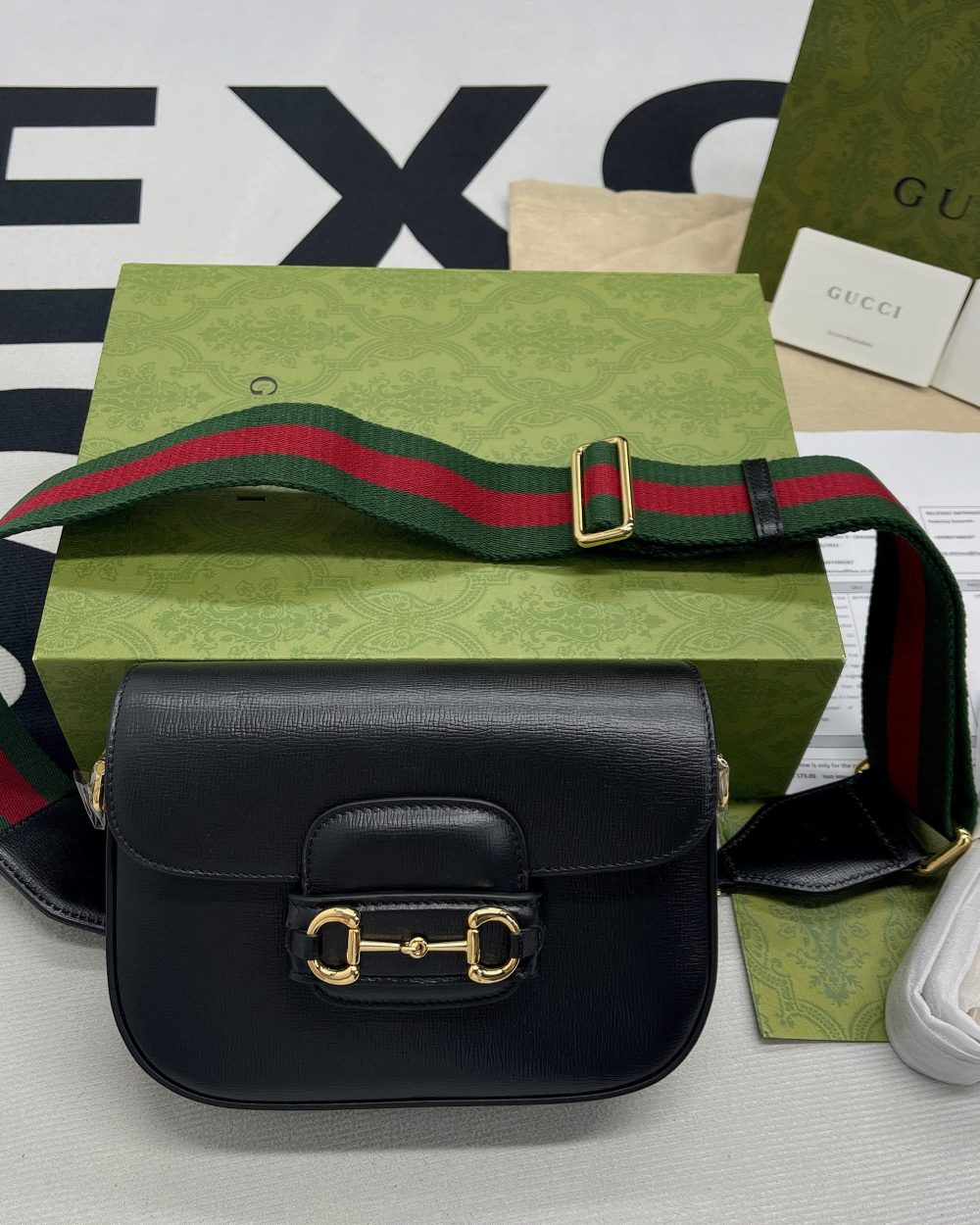 1:1 Replica Gucci Horsebit 1955 Mini Bag Black For Women, Women's Bags 8in/21cm GG 658574 18YSG 1060