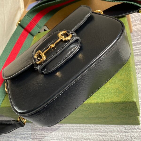 1:1 Replica Gucci Horsebit 1955 Mini Bag Black For Women, Women's Bags 8in/21cm GG 658574 18YSG 1060