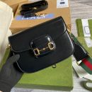 1:1 Replica Gucci Horsebit 1955 Mini Bag Black For Women, Women's Bags 8in/21cm GG 658574 18YSG 1060