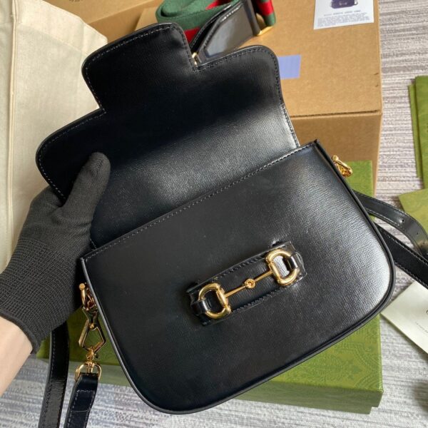 1:1 Replica Gucci Horsebit 1955 Mini Bag Black For Women, Women's Bags 8in/21cm GG 658574 18YSG 1060