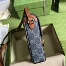 1:1 Replica Gucci Horsebit 1955 Mini Bag Blue And Ivory GG Denim Jacquard For Women 6.7in/17cm 625615 2KQGG 8375