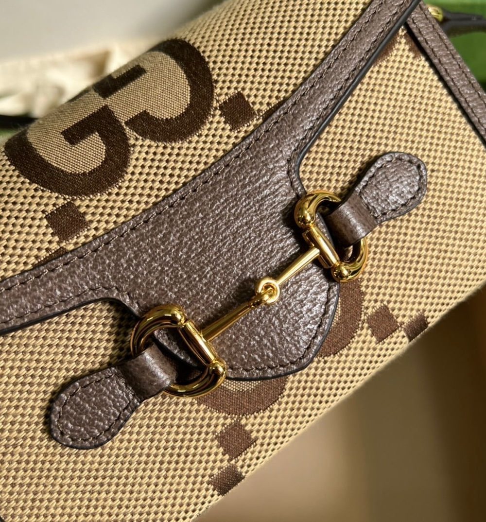 1:1 Replica Gucci Horsebit 1955 Mini Bag Brown For Women, Women's Bags 7.1in/18cm GG ‎‎