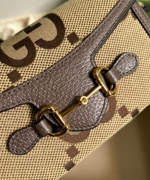 1:1 Replica Gucci Horsebit 1955 Mini Bag Brown For Women, Women's Bags 7.1in/18cm GG ‎‎