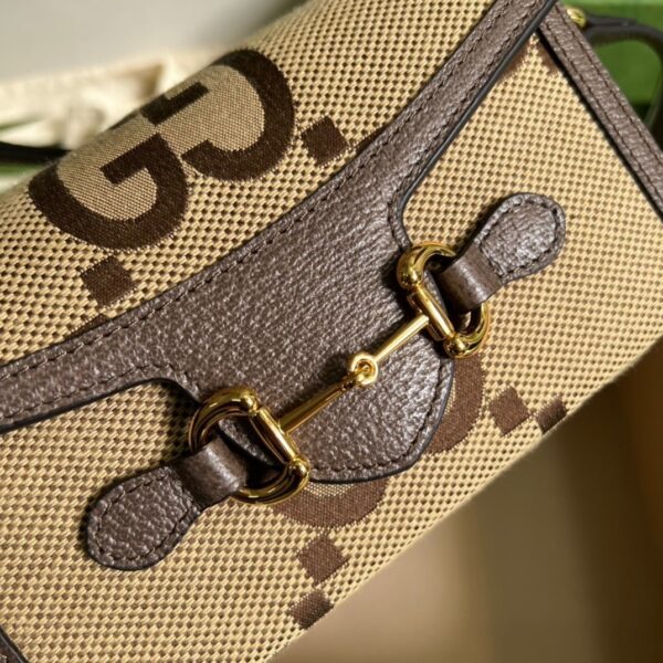 1:1 Replica Gucci Horsebit 1955 Mini Bag Brown For Women, Women's Bags 7.1in/18cm GG ‎‎