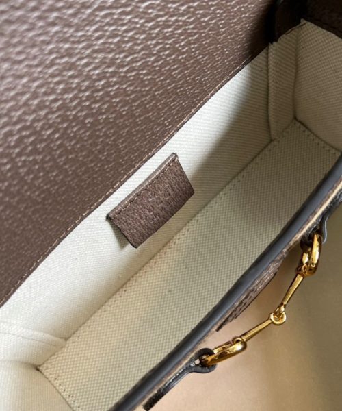 1:1 Replica Gucci Horsebit 1955 Mini Bag Brown For Women, Women's Bags 7.1in/18cm GG ‎‎