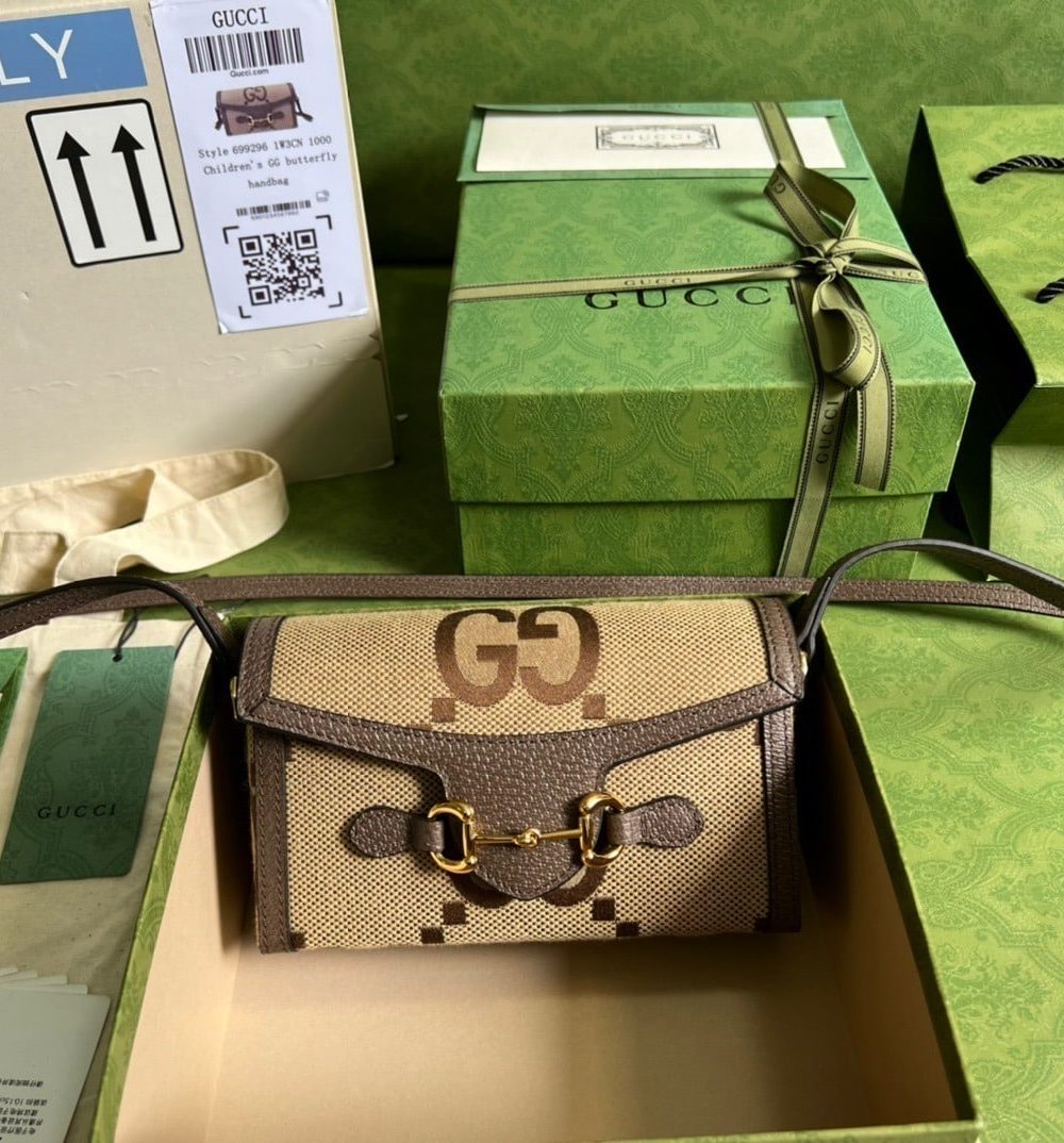 1:1 Replica Gucci Horsebit 1955 Mini Bag Brown For Women, Women's Bags 7.1in/18cm GG ‎‎