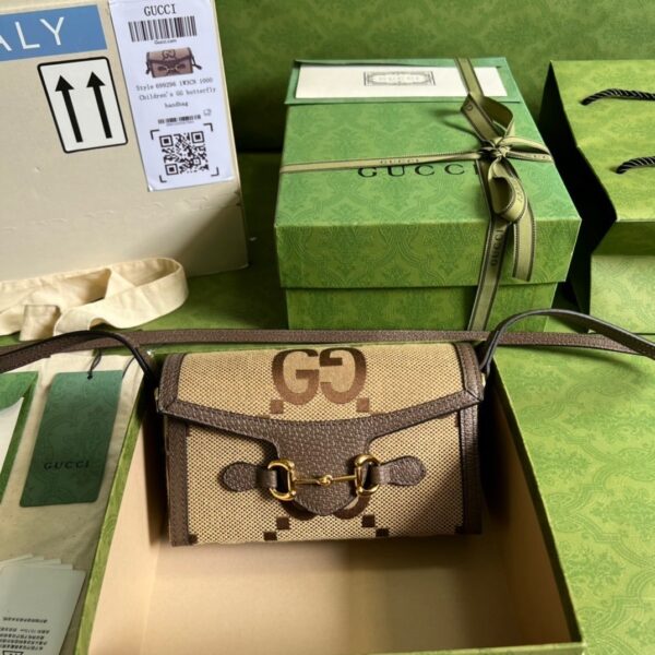 1:1 Replica Gucci Horsebit 1955 Mini Bag Brown For Women, Women's Bags 7.1in/18cm GG ‎‎