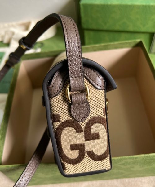 1:1 Replica Gucci Horsebit 1955 Mini Bag Brown For Women, Women's Bags 7.1in/18cm GG ‎‎