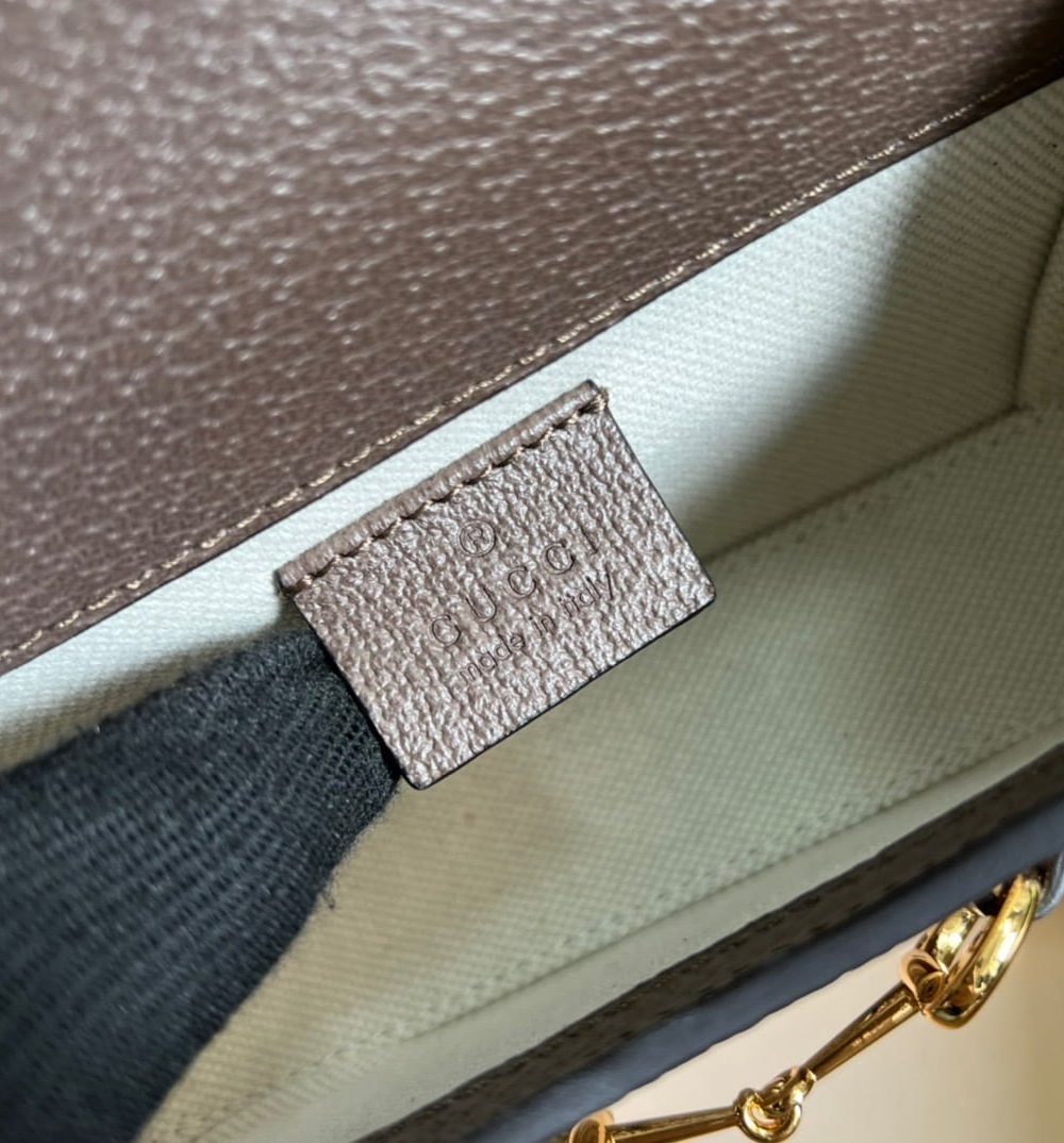 1:1 Replica Gucci Horsebit 1955 Mini Bag Brown For Women, Women's Bags 7.1in/18cm GG ‎‎