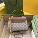 1:1 Replica Gucci Horsebit 1955 Mini Bag Brown For Women, Women's Bags 8.7in/22cm GG ‎703848 9AAAJ 8563