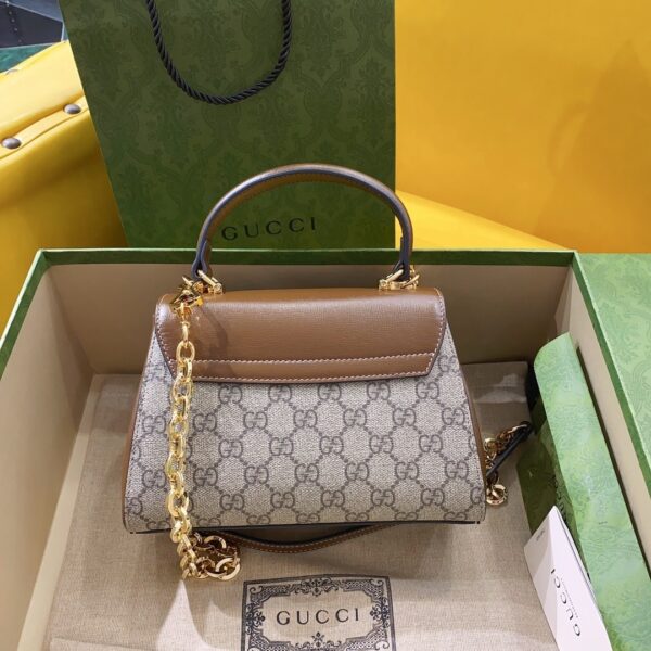 1:1 Replica Gucci Horsebit 1955 Mini Bag Brown For Women, Women's Bags 8.7in/22cm GG ‎703848 9AAAJ 8563