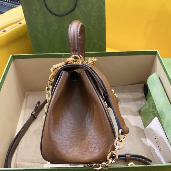 1:1 Replica Gucci Horsebit 1955 Mini Bag Brown For Women, Women's Bags 8.7in/22cm GG ‎703848 9AAAJ 8563
