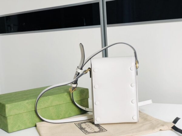 1:1 Replica Gucci Horsebit 1955 Mini Bag For Women White 6.7in/17cm ‎625615