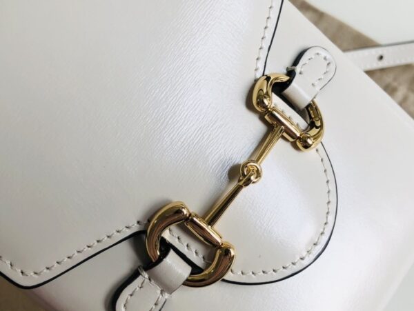 1:1 Replica Gucci Horsebit 1955 Mini Bag For Women White 6.7in/17cm ‎625615
