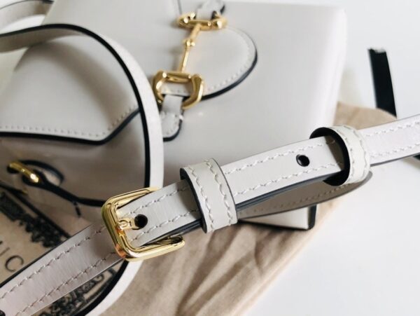 1:1 Replica Gucci Horsebit 1955 Mini Bag For Women White 6.7in/17cm ‎625615