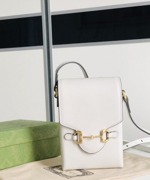 1:1 Replica Gucci Horsebit 1955 Mini Bag For Women White 6.7in/17cm ‎625615