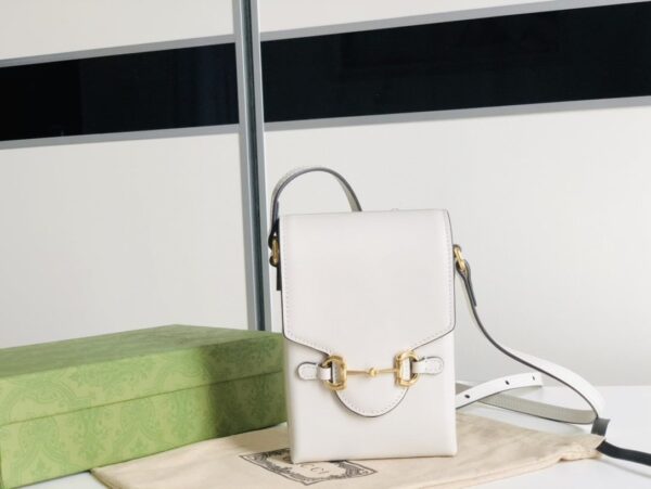 1:1 Replica Gucci Horsebit 1955 Mini Bag For Women White 6.7in/17cm ‎625615
