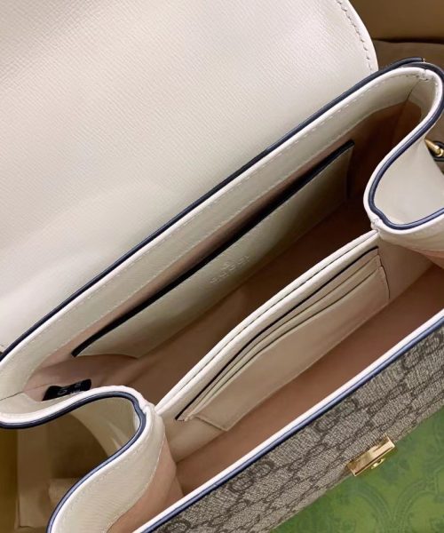 1:1 Replica Gucci Horsebit 1955 Mini Bag White For Women, Women's Bags 8.7in/22cm GG ‎703848 92TCK 9761