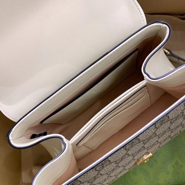 1:1 Replica Gucci Horsebit 1955 Mini Bag White For Women, Women's Bags 8.7in/22cm GG ‎703848 92TCK 9761