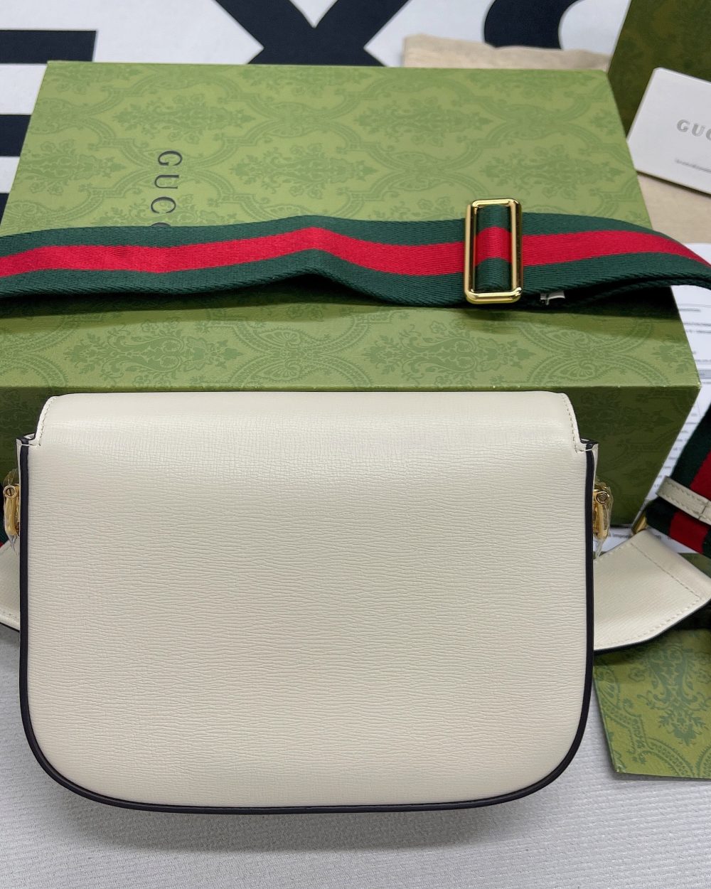 1:1 Replica Gucci Horsebit 1955 Mini Bag White For Women, Women's Bags 8in/21cm GG 658574 18YSG 9068