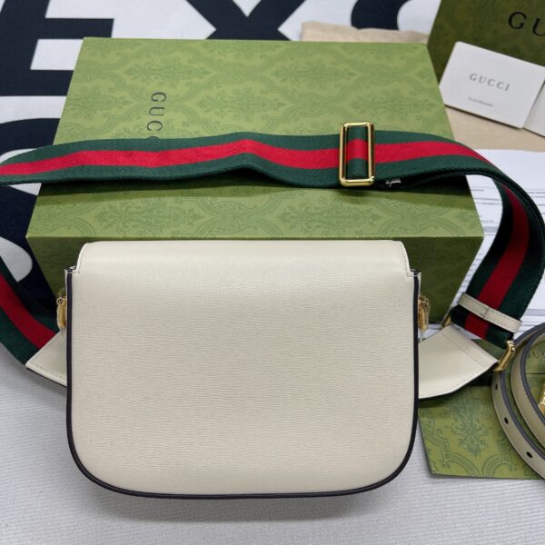 1:1 Replica Gucci Horsebit 1955 Mini Bag White For Women, Women's Bags 8in/21cm GG 658574 18YSG 9068