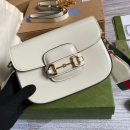 1:1 Replica Gucci Horsebit 1955 Mini Bag White For Women, Women's Bags 8in/21cm GG 658574 18YSG 9068
