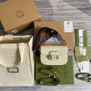1:1 Replica Gucci Horsebit 1955 Mini Bag White For Women, Women's Bags 8in/21cm GG 658574 18YSG 9068