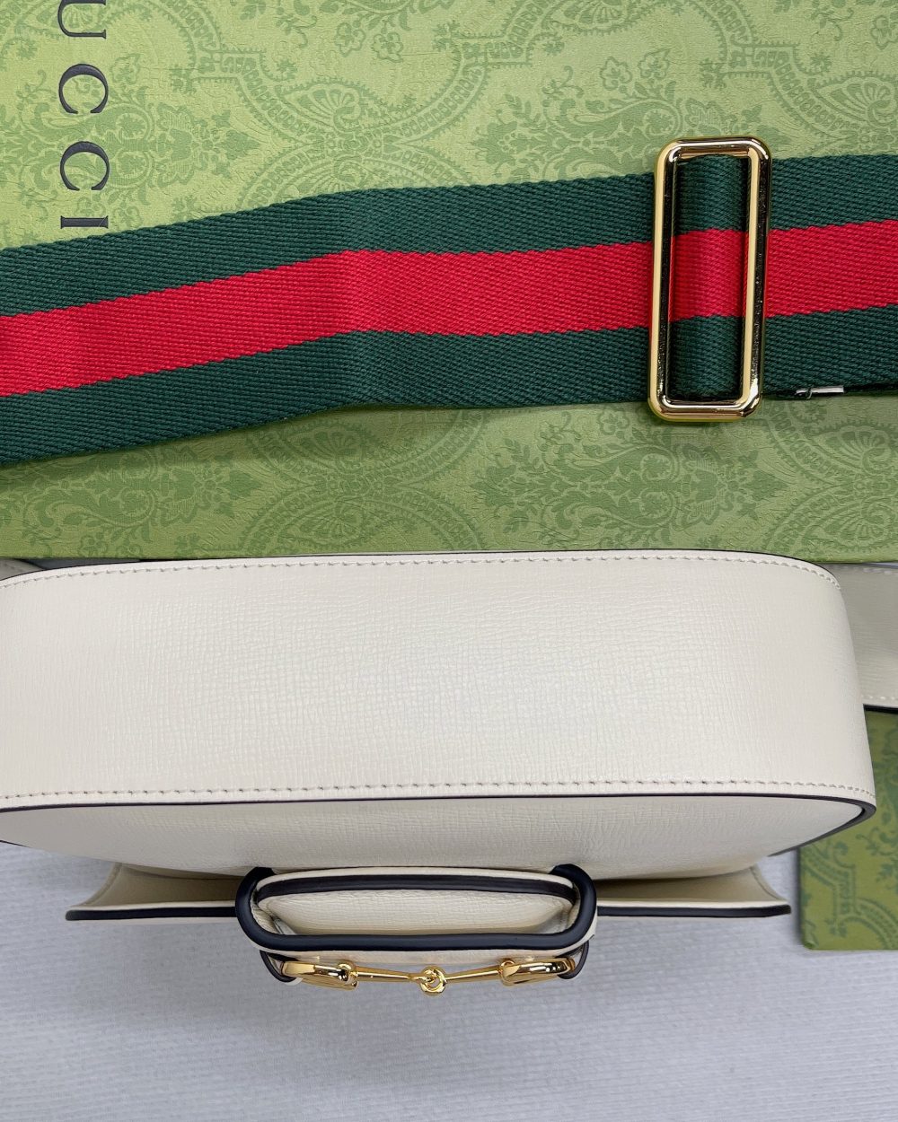 1:1 Replica Gucci Horsebit 1955 Mini Bag White For Women, Women's Bags 8in/21cm GG 658574 18YSG 9068