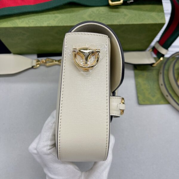 1:1 Replica Gucci Horsebit 1955 Mini Bag White For Women, Women's Bags 8in/21cm GG 658574 18YSG 9068