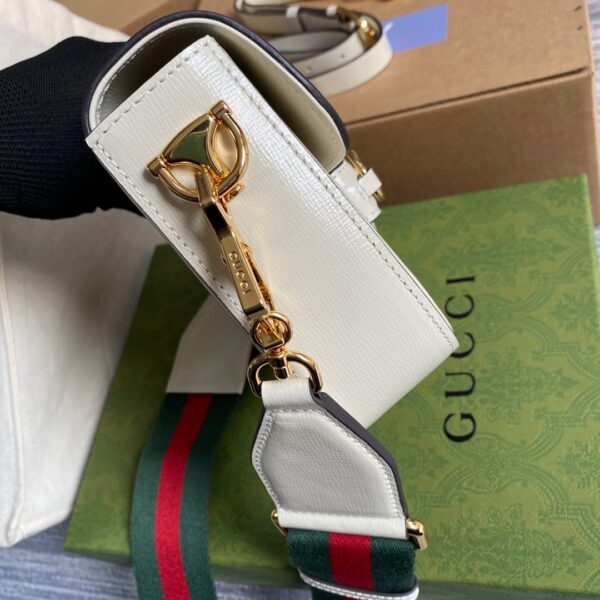 1:1 Replica Gucci Horsebit 1955 Mini Bag White For Women, Women's Bags 8in/21cm GG 658574 18YSG 9068
