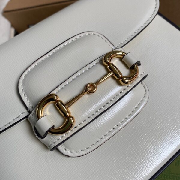 1:1 Replica Gucci Horsebit 1955 Mini Bag White For Women, Women's Bags 8in/21cm GG 658574 18YSG 9068