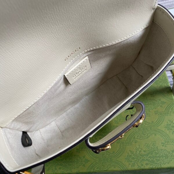 1:1 Replica Gucci Horsebit 1955 Mini Bag White For Women, Women's Bags 8in/21cm GG 658574 18YSG 9068